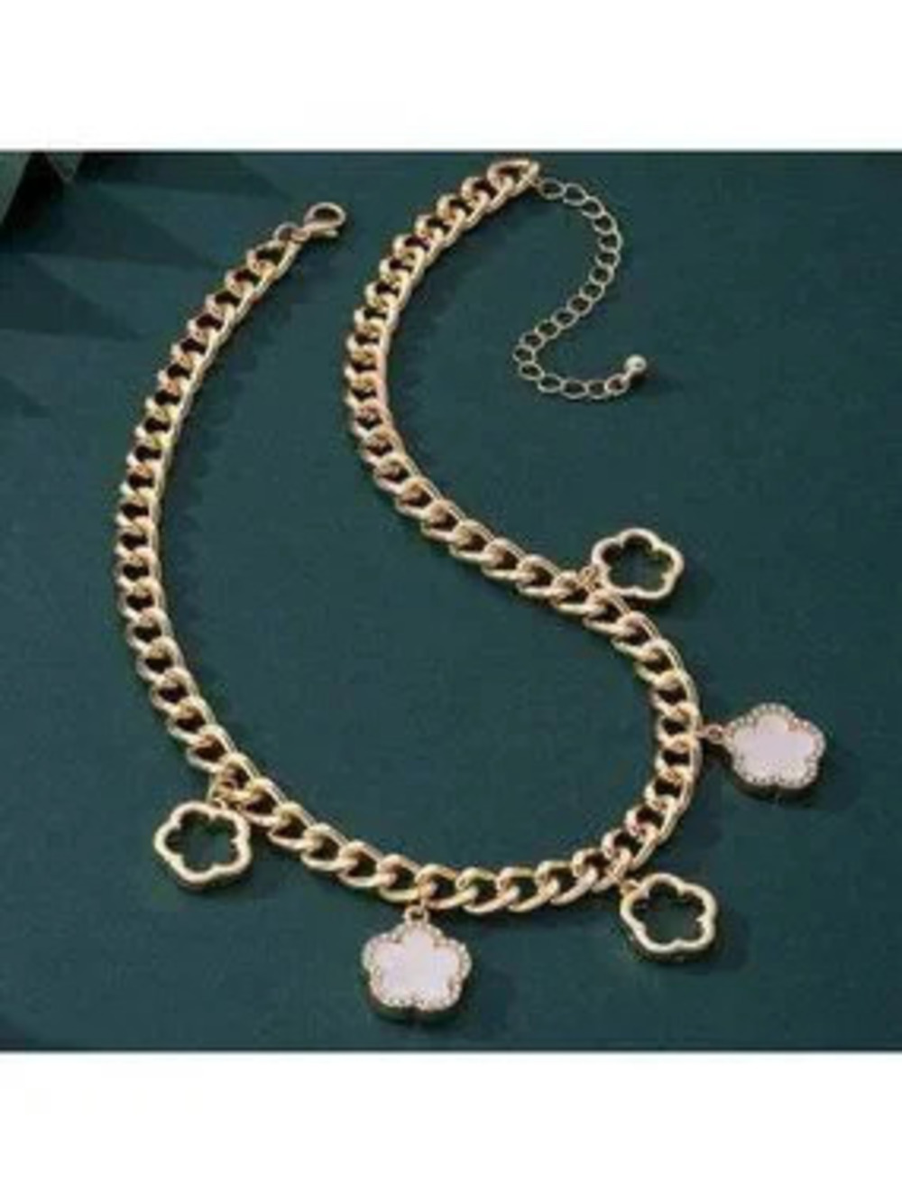 14K Gold Filled Clover Charm Chain Necklace